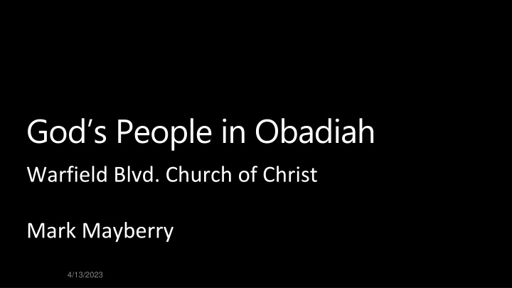 god s people in obadiah