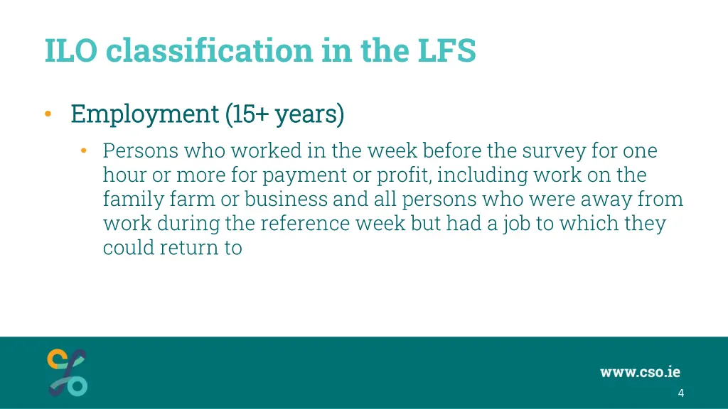 ilo classification in the lfs
