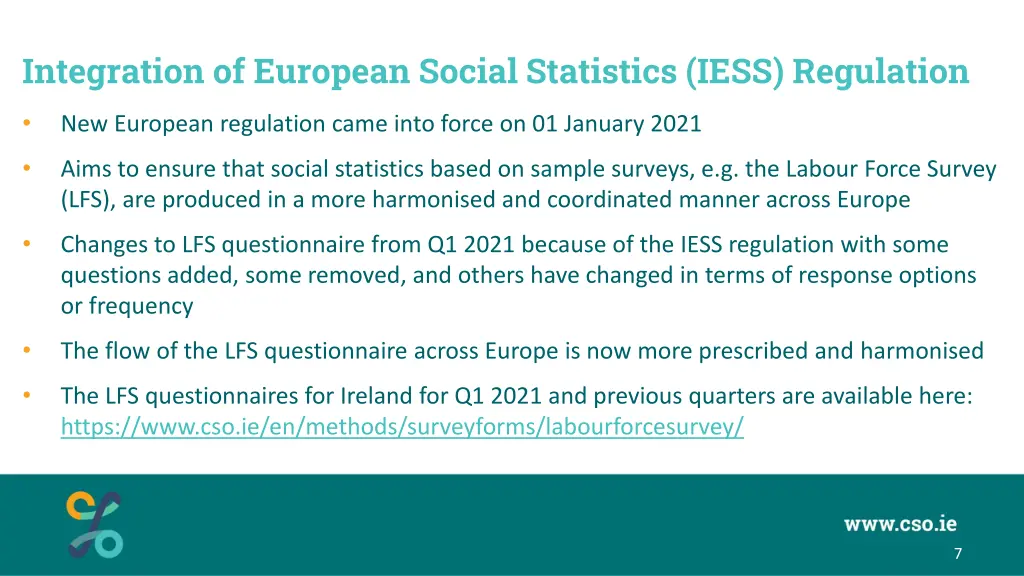 integration of european social statistics iess