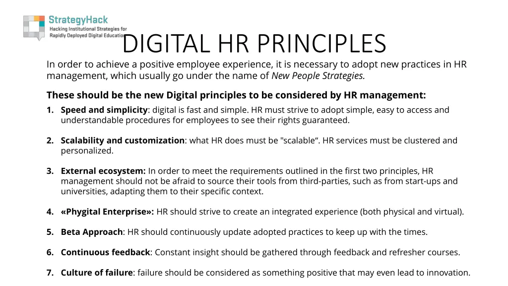 digital hr principles in order to achieve