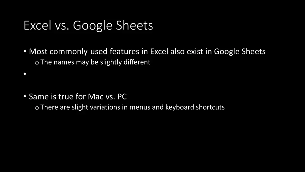 excel vs google sheets