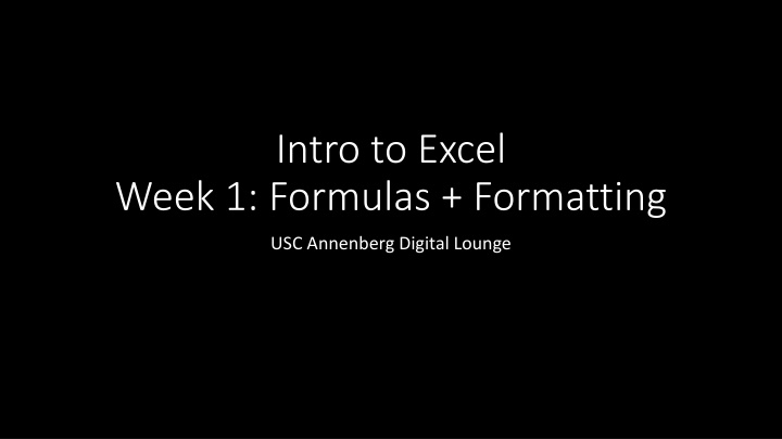 intro to excel