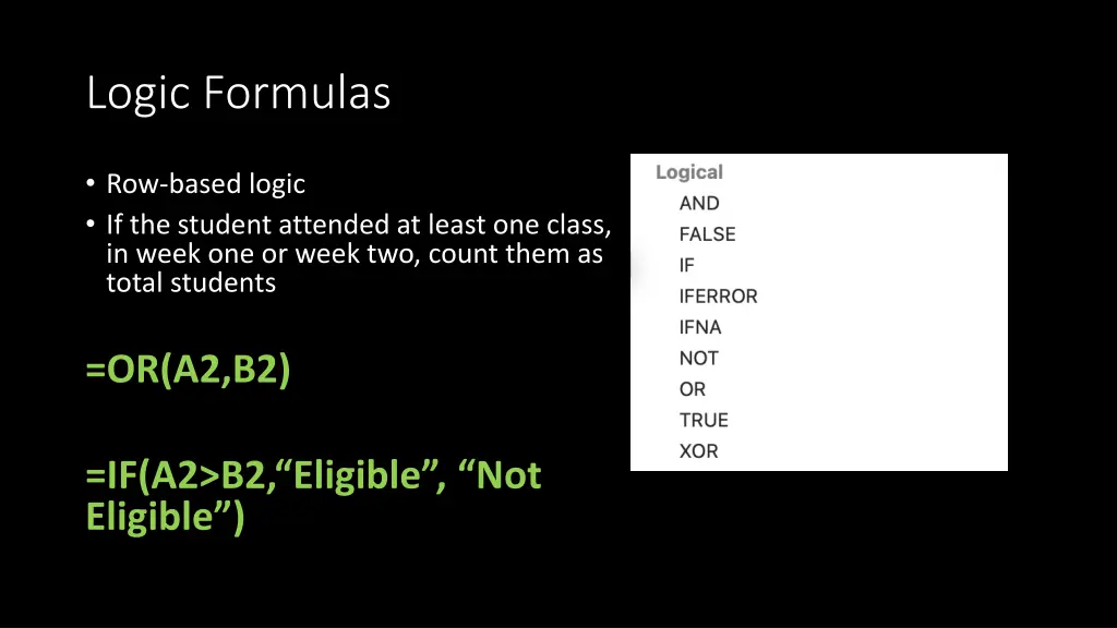 logic formulas