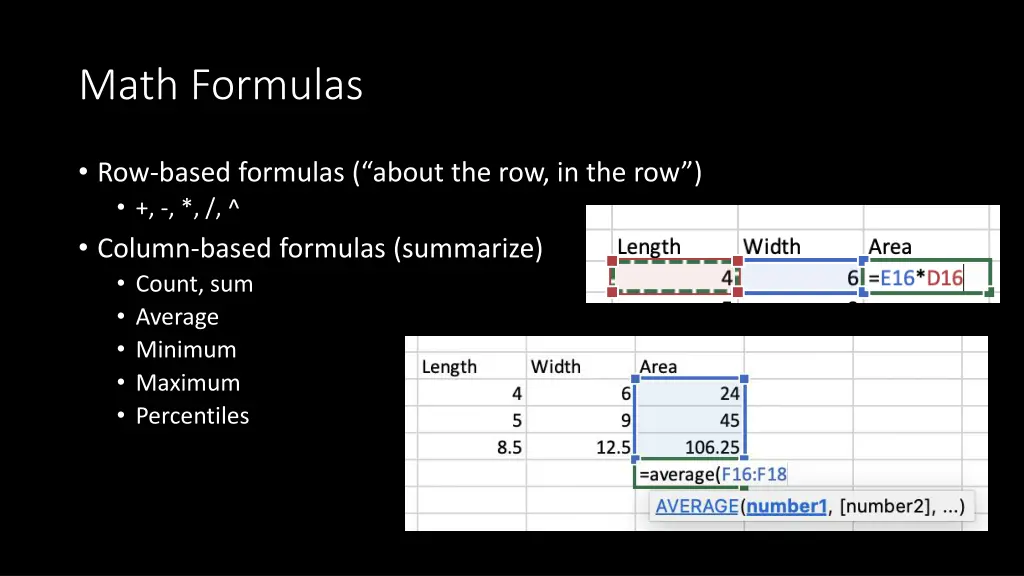 math formulas