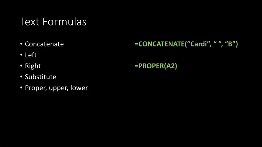text formulas