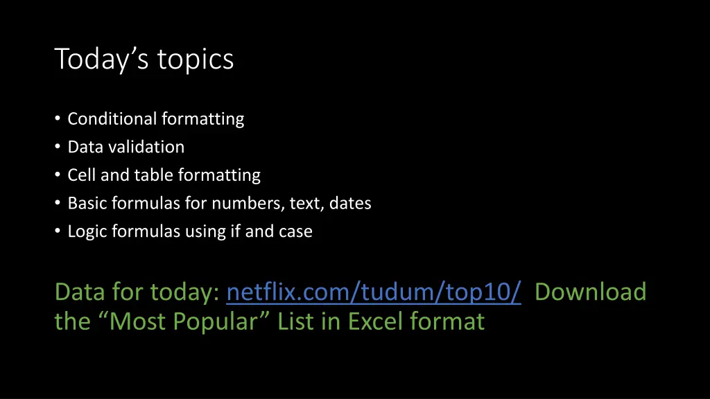 today s topics