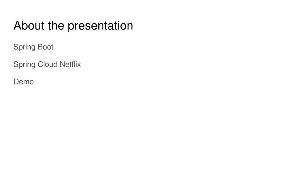 about the presentation