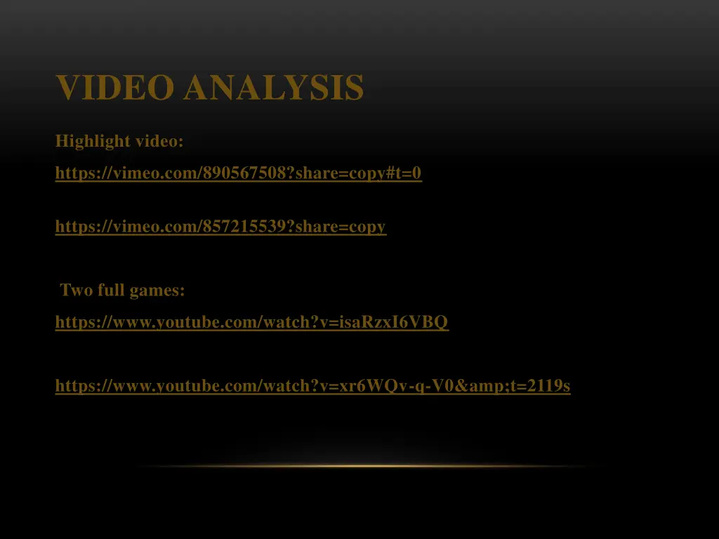video analysis