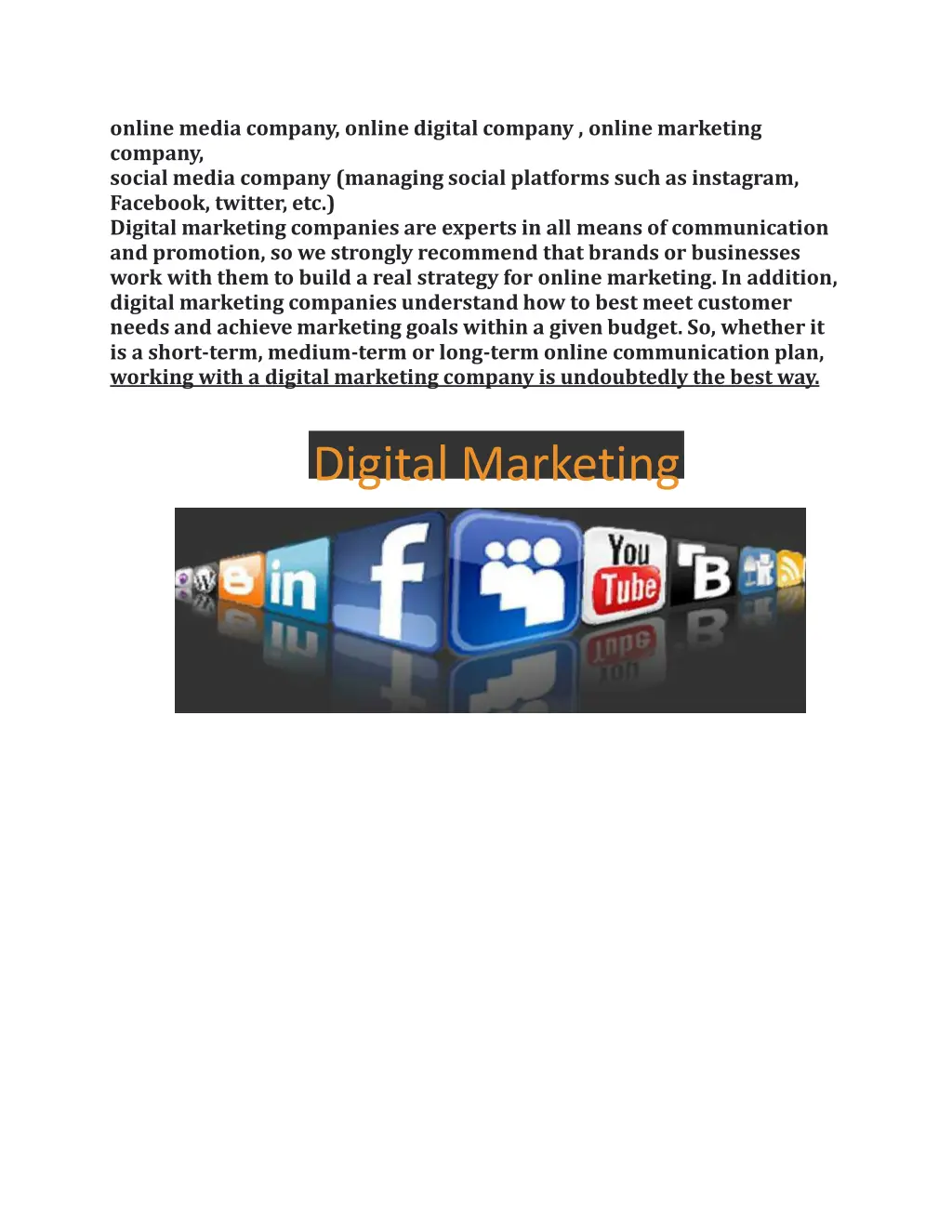 online media company online digital company