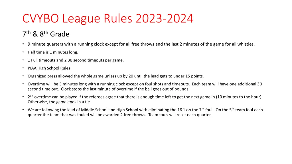 cvybo league rules 2023 2024 2