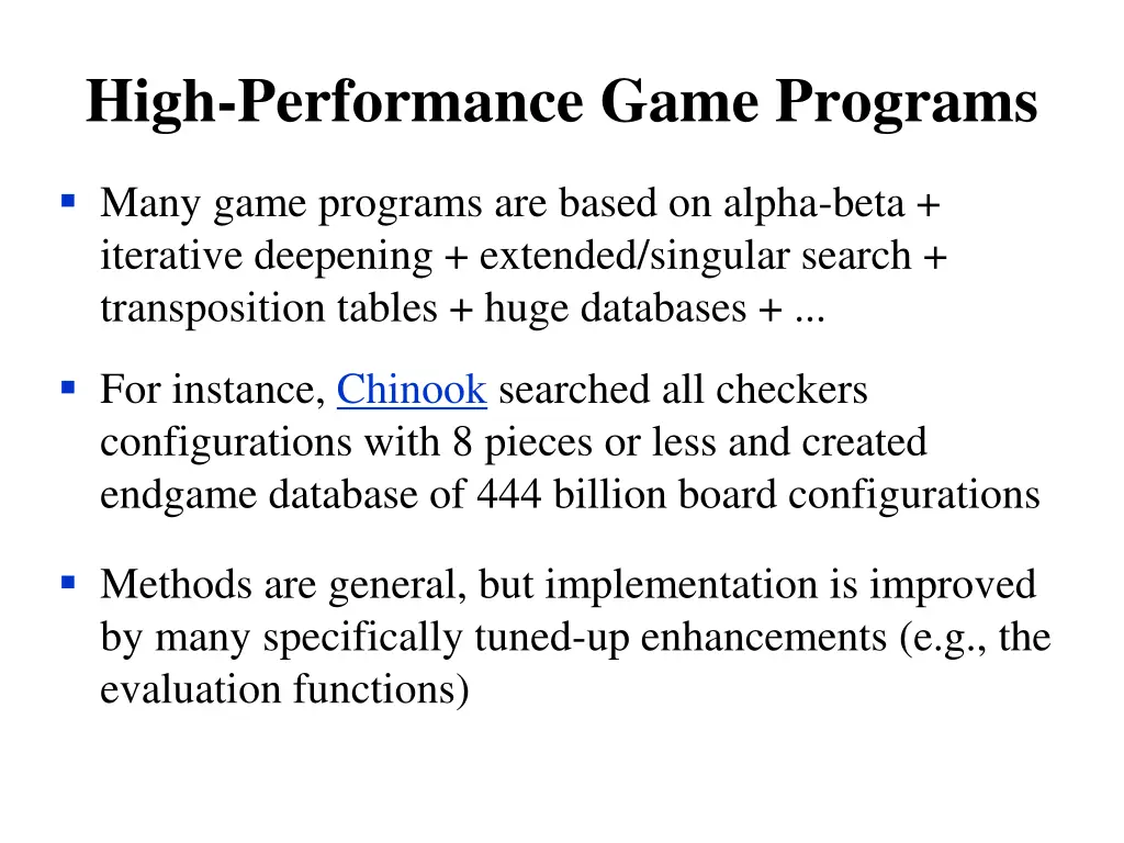 high performance game programs