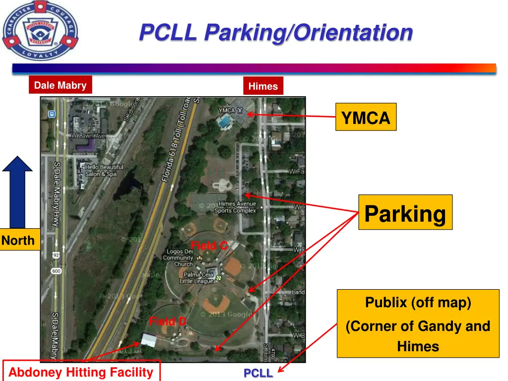 pcll parking orientation