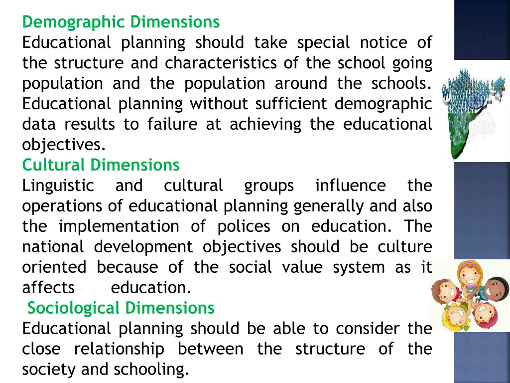 demographic dimensions educational planning