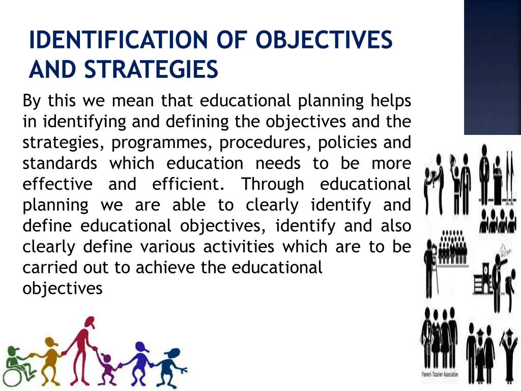 identification of objectives and strategies