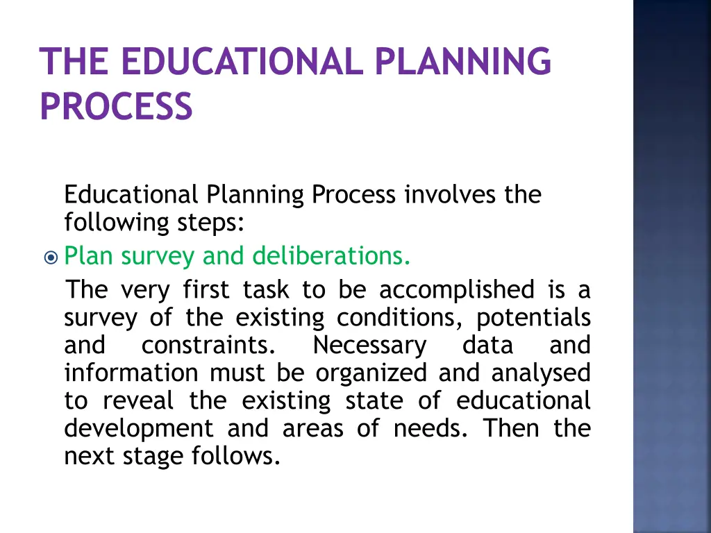 the educational planning process