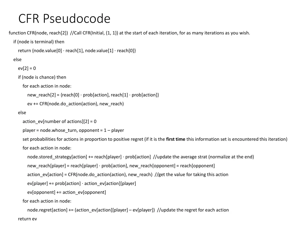 cfr pseudocode