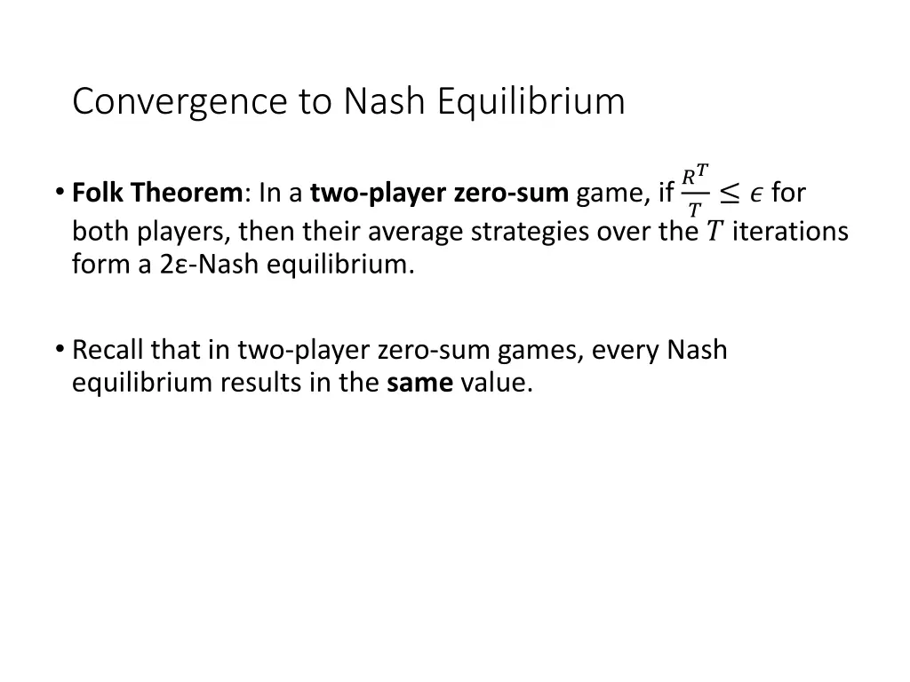convergence to nash equilibrium
