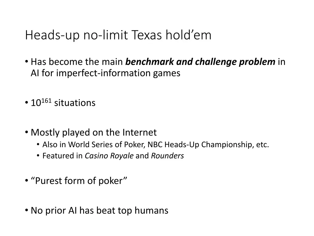 heads up no limit texas hold em