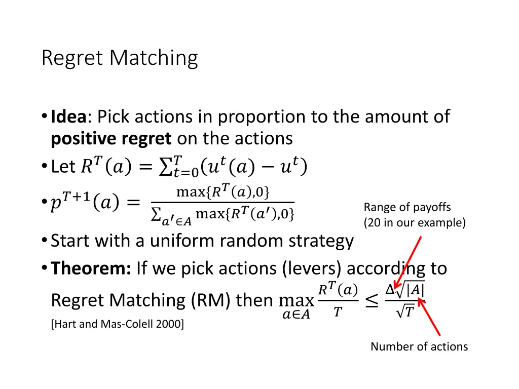 regret matching