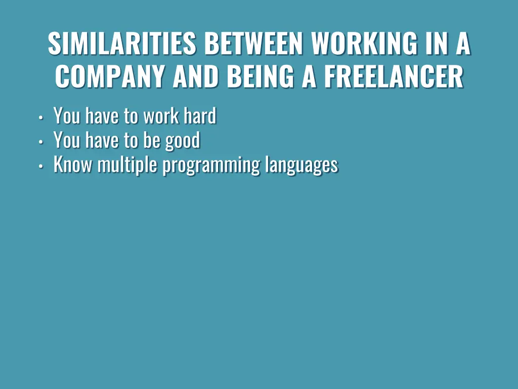 similarities between working in a company