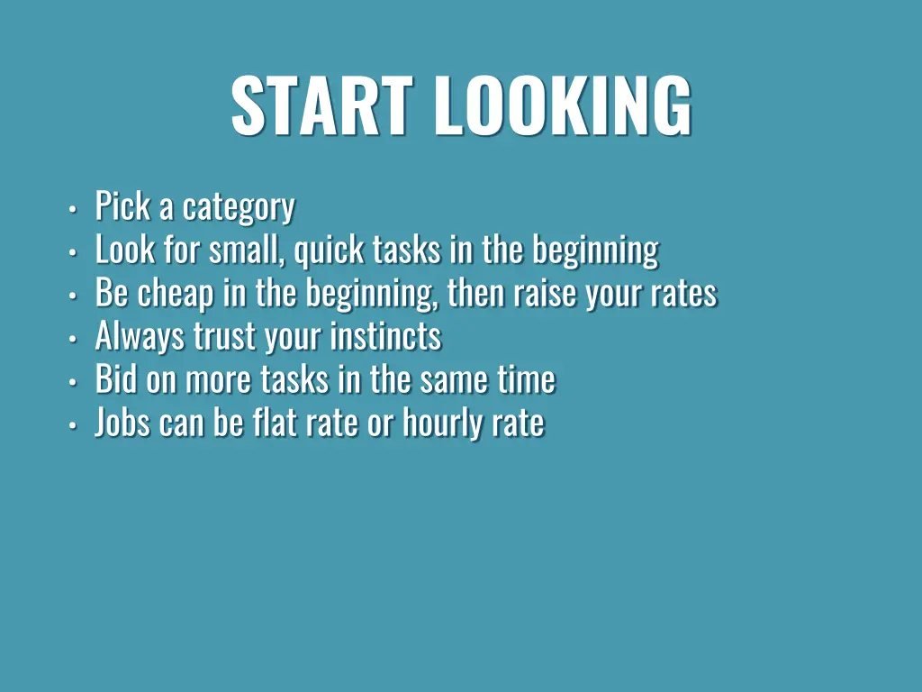 start looking