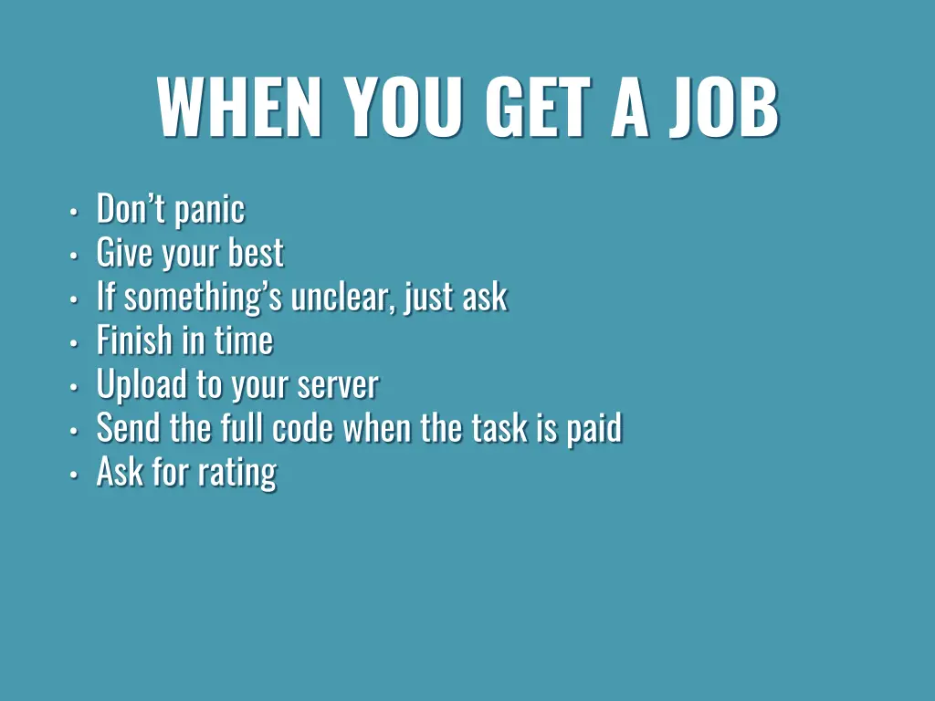 when you get a job