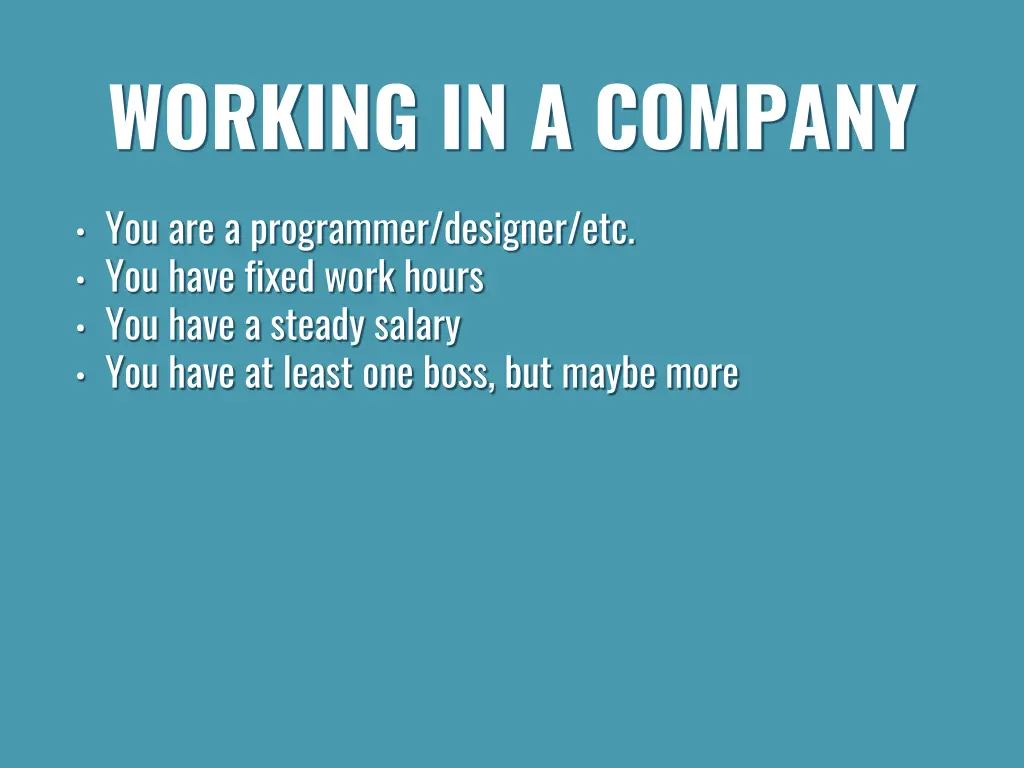 working in a company