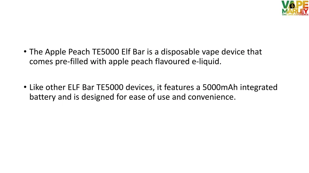 the apple peach te5000 elf bar is a disposable