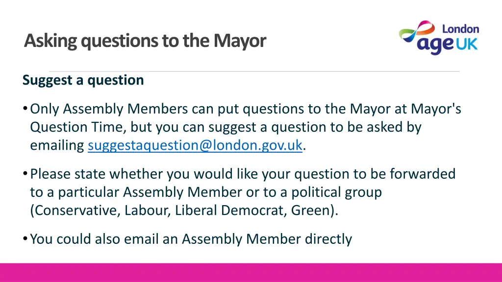 asking questions to the mayor