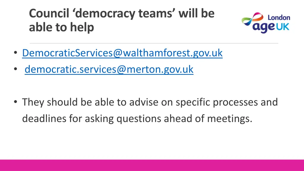 council democracy teams will be able to help 1