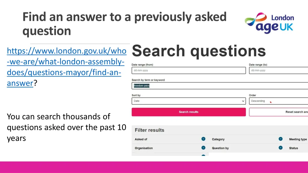 find an answer to a previously asked question