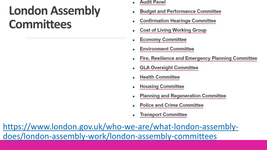 london assembly committees
