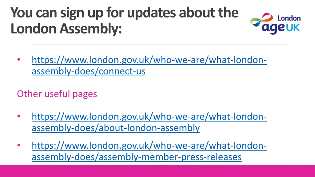 you can sign up for updates about the london