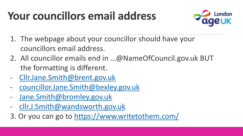 your councillors email address