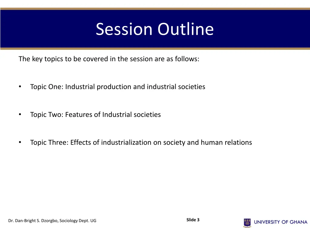 session outline