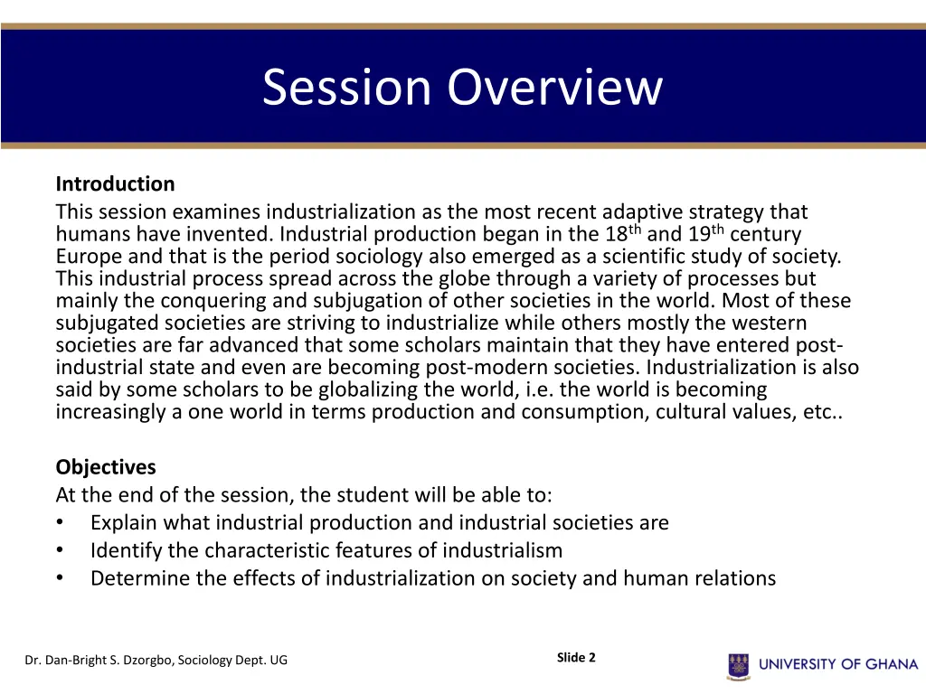 session overview
