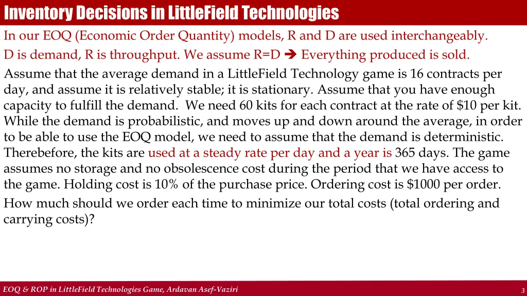 inventory decisions in littlefield technologies 1