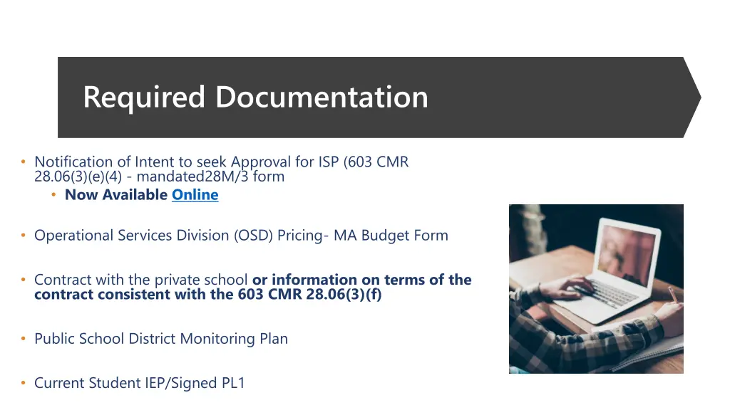 required documentation