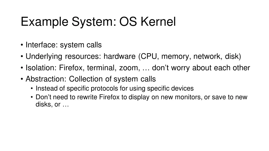 example system os kernel