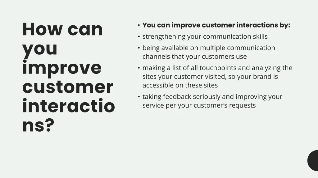 how can you improve customer interactio ns