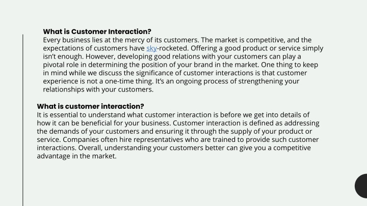 what is customer interaction every business lies