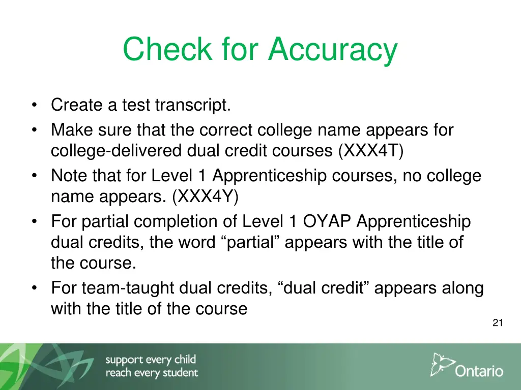 check for accuracy