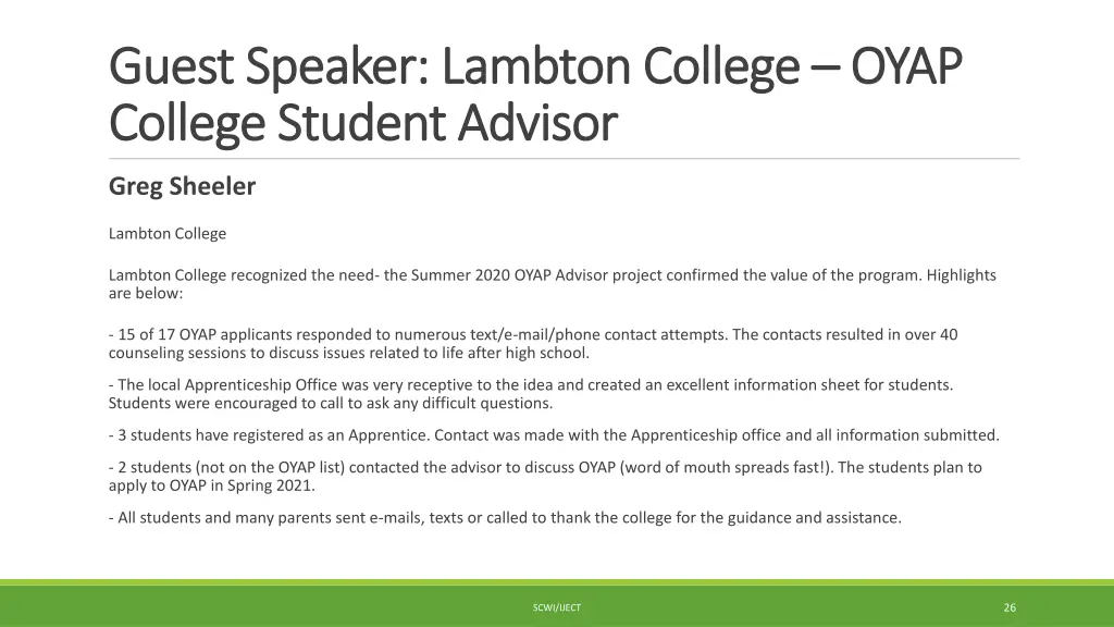 guest speaker lambton college guest speaker