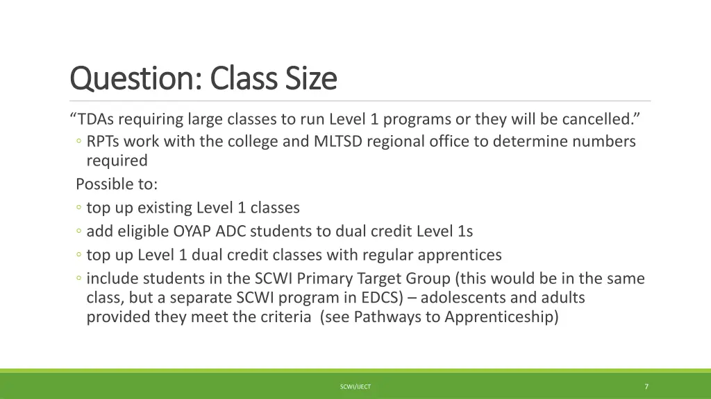 question class size question class size
