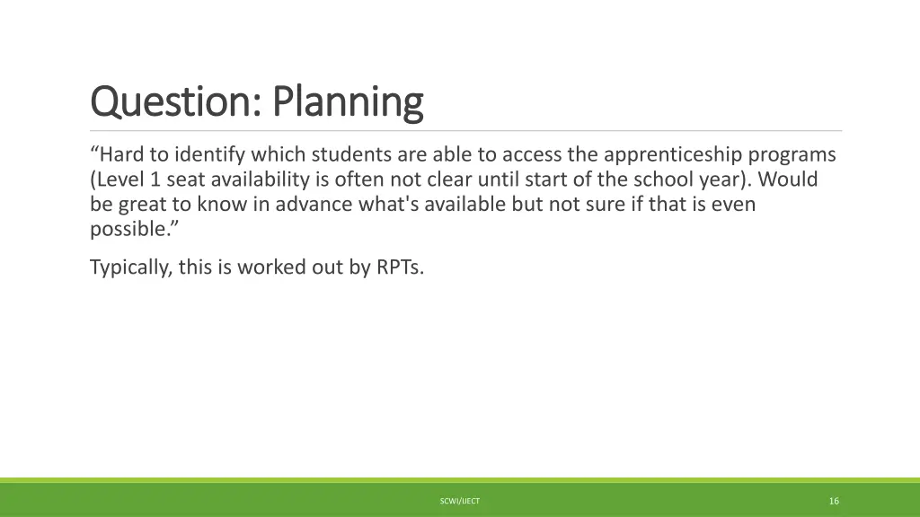 question planning question planning