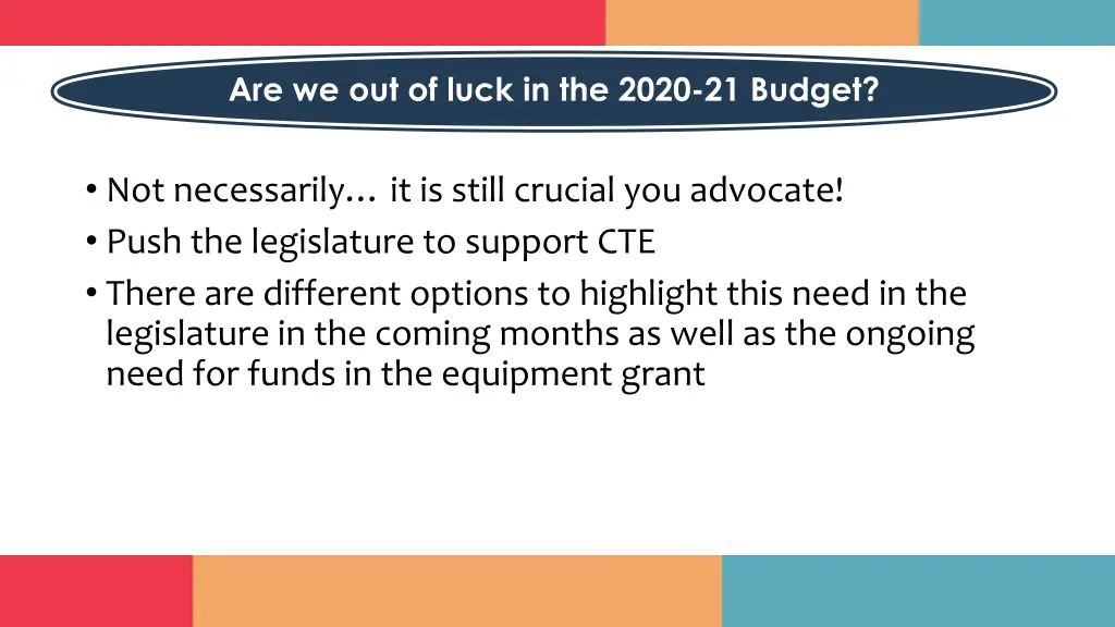 are we out of luck in the 2020 21 budget