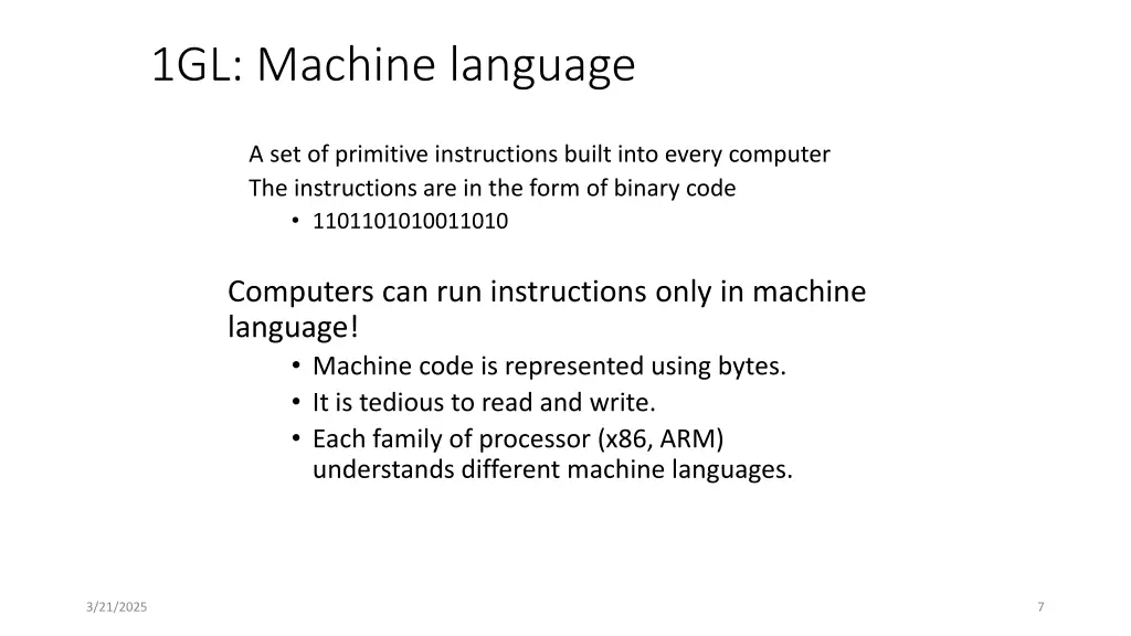 1gl machine language