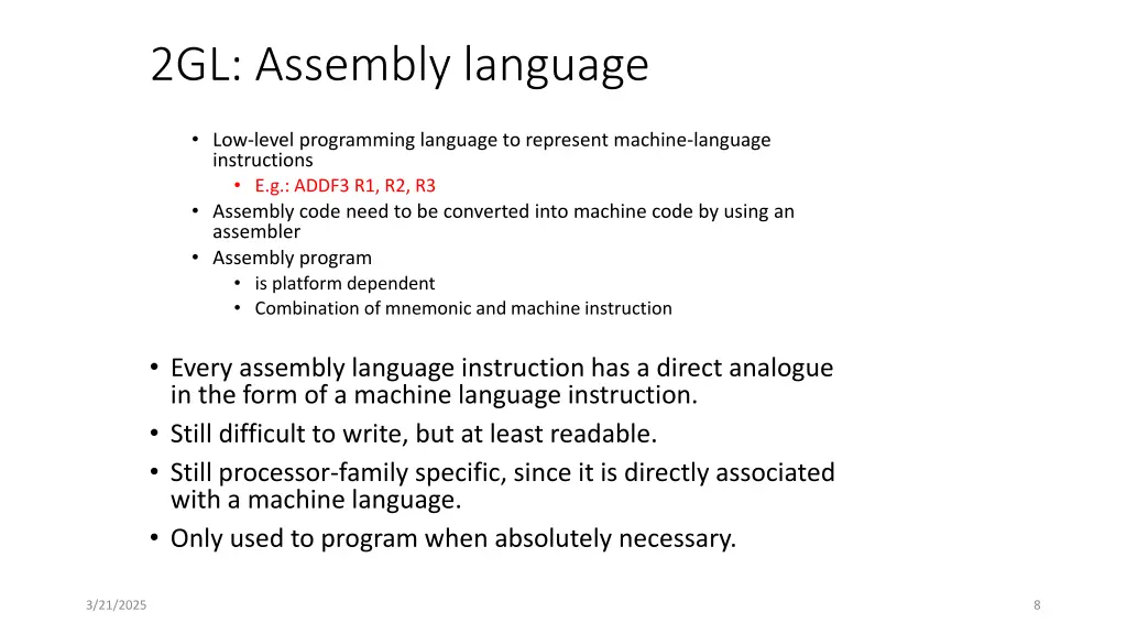 2gl assembly language