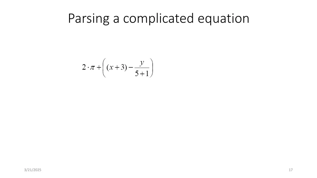 parsing a complicated equation