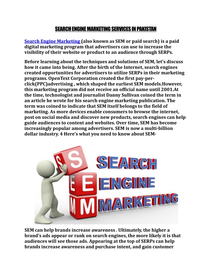 search engine marketing services in pakistan